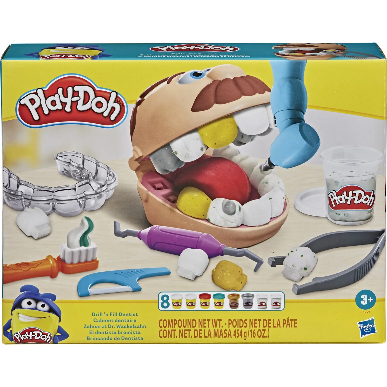 Play-Doh 18 Pcs Simulation Dentist Kit Tooth Extraction Clay Model Toys Dental Tool Set Kids Educational Toys for Children Gifts