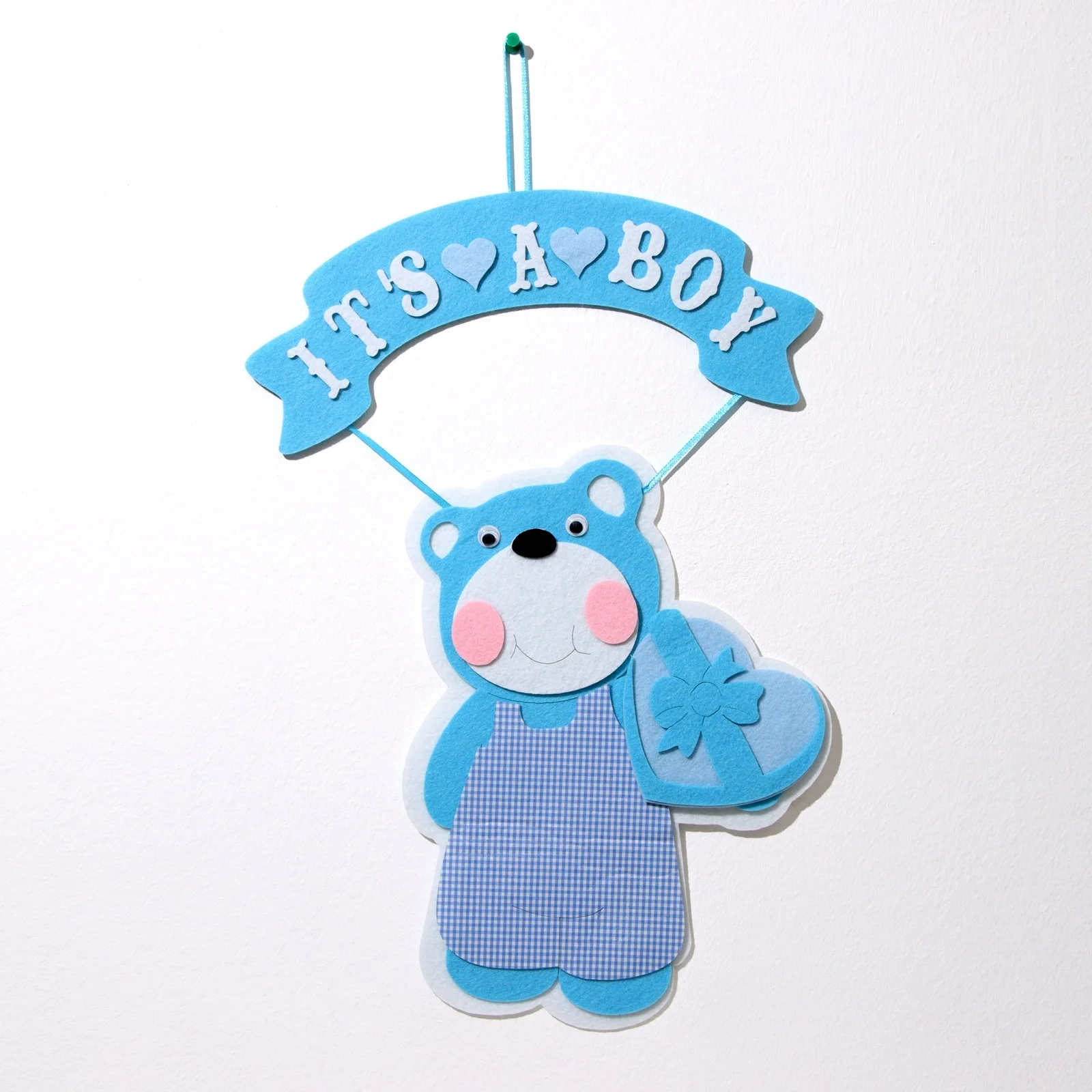 Декоративное украшение (подвеска) 'Мишка IT'S A BOY' 30 5х30 5х49 см голубой