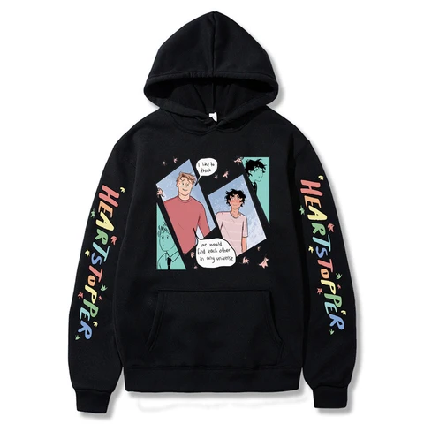 Heartstopper Hoodies TV Series Nick and Charlie Cartoon Print Men Women Fashion Streetwear Sweatshirts Hoodie Pullover Tracksuit