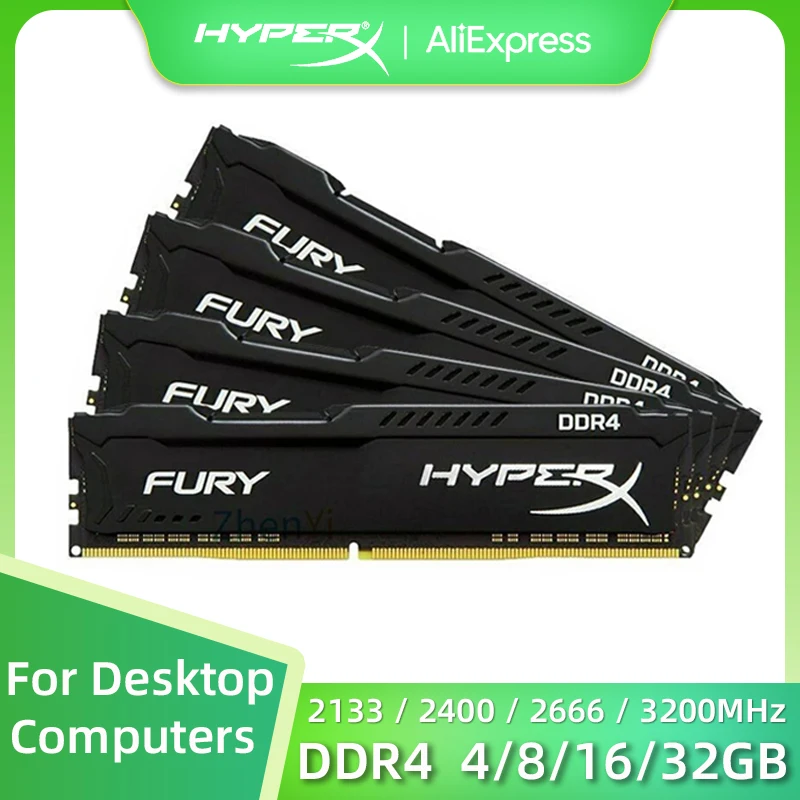 

Memoria Ram DDR4 8GB 4GB 16GB 32GB 2133MHz 2400MH 2666MHz 3200MHz Desktop Memory DIMM DDR4 PC4-21300 25600 19200 RAM HyperX FURY