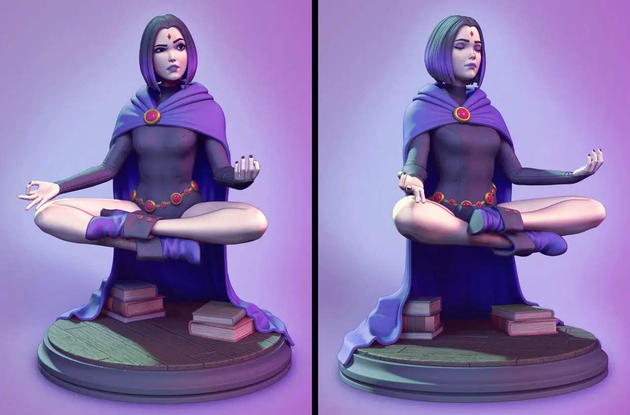 1/12 Meditating Raven Неокрашенная Фигурка из смолы