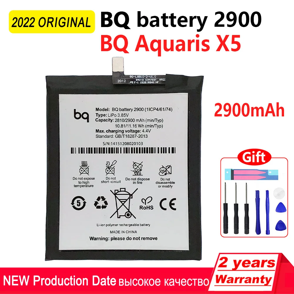100% оригинальный новый аккумулятор для телефона 2900 мАч BQ Aquaris X5 запасной с