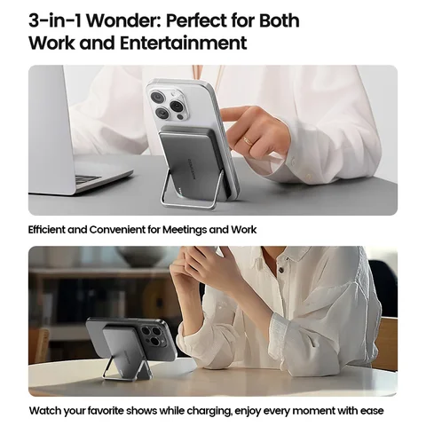 MOVESPEED S10Pro Магнитный внешний аккумулятор 10000 мАч Беспроводной портативный внешний аккумулятор с подставкой для MagSafe PowerBank для iPhone 16