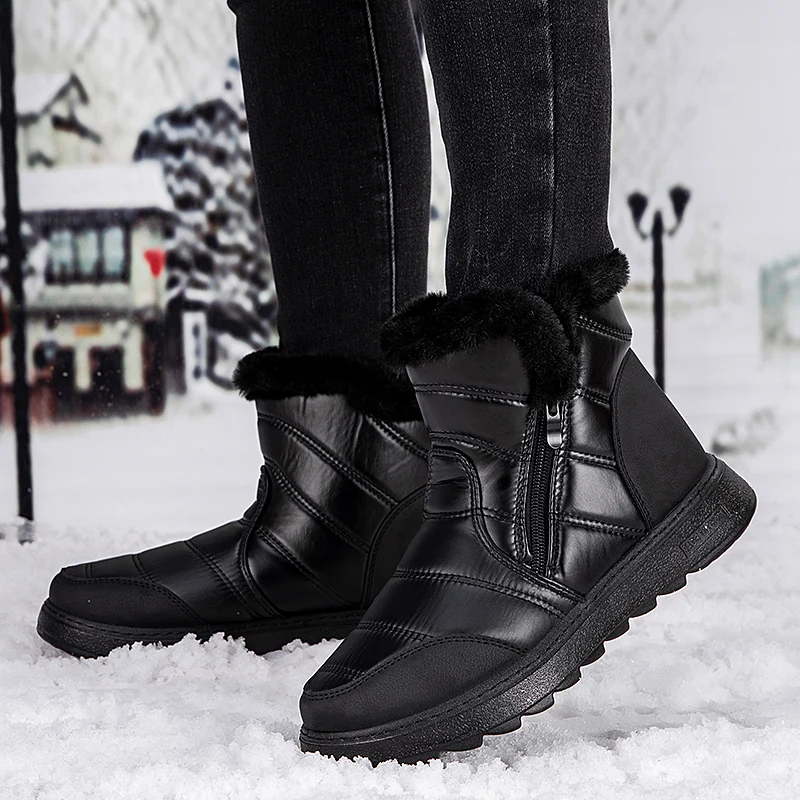 

Women Boots Fashion Waterproof Snow Boots For Winter Shoes Women Casual Lightweight Ankle Botas Mujer Warm Winter Boots Black