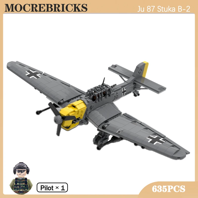 

Военная серия Второй мировой войны Германия оружие ВВС Ju 87 стрека B-2 бомбер MOC строительные блоки модель истребителя Детские Кирпичи Игрушки
