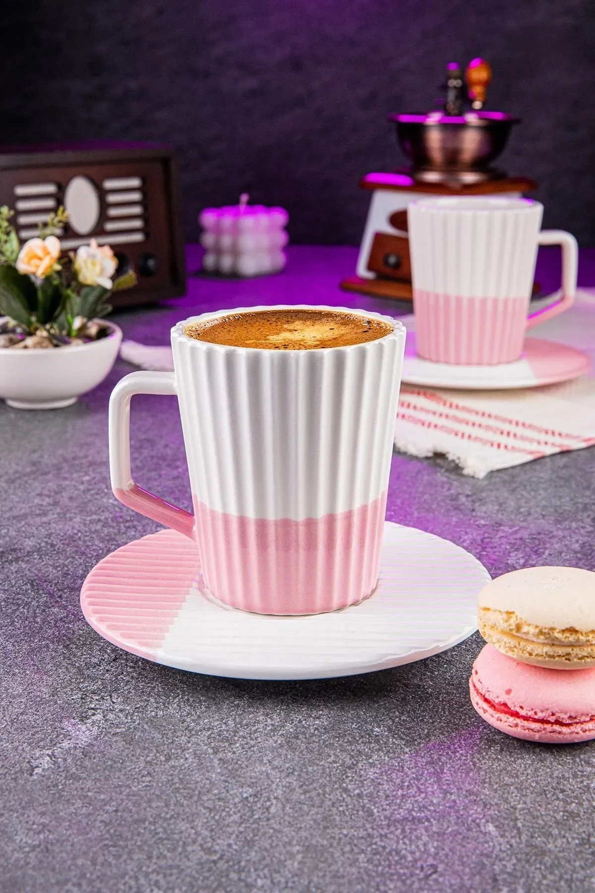 

Groove 2 Serves 4 Pieces Orange, Pink, Blue, Red, Green Coffee and Tea Espresso Cup Set 200 ml 2 Cups