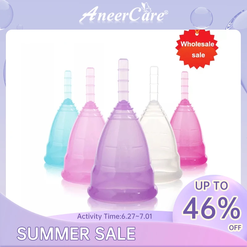 

50 Pcs/Lot Menstrual Cup Copa Menstrual De Silicona Medica Menstruelle Collector Menstrual Lady Cup Copa Mestrual Aneercare