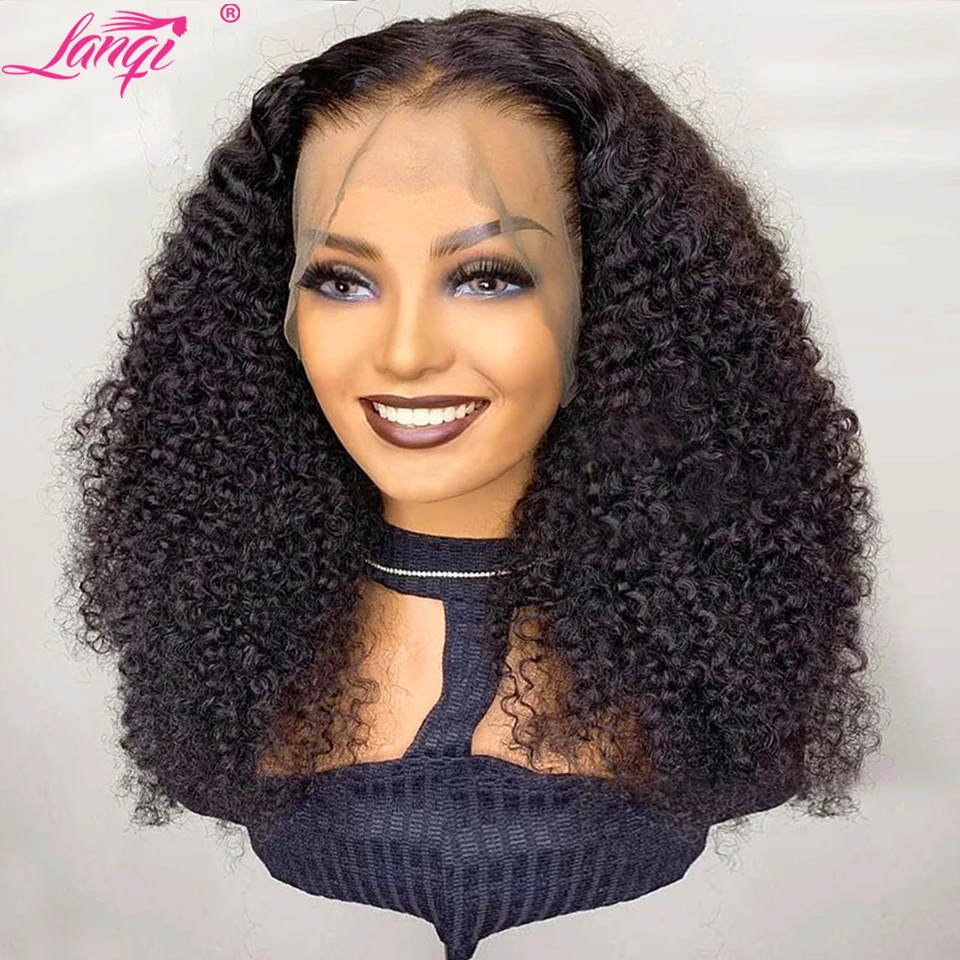 Afro Kinky Curly 13x4 Lace Frontal Human Hair Wigs Brazilian Glueless Lace Front Wig Sale Curly Deep Wave Frontal Wigs For Women