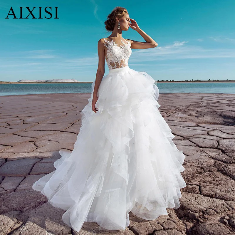 

Gorgeous Pleat Wedding Dresses 2022 Appliques Lace Robe de mariee Vestidos De Novia Formal Backless V-neck zipper Sleeveless