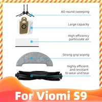 for xiaomi viomi s9 robot vacuum cleaner spare accessories main side brush hepa filter dust bag mop cloths rag replacement parts