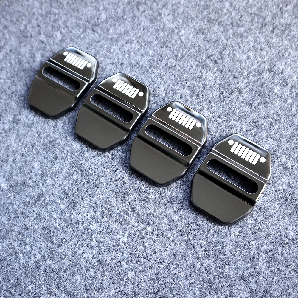 

4 шт. задняя крышка дверного замка для JEEP GRAND CHEROKEE COMMANDER RENEGADE WRANGLER 2017-2023 АКСЕССУАРЫ АВТОМОБИЛЬНАЯ НАКЛЕЙКА