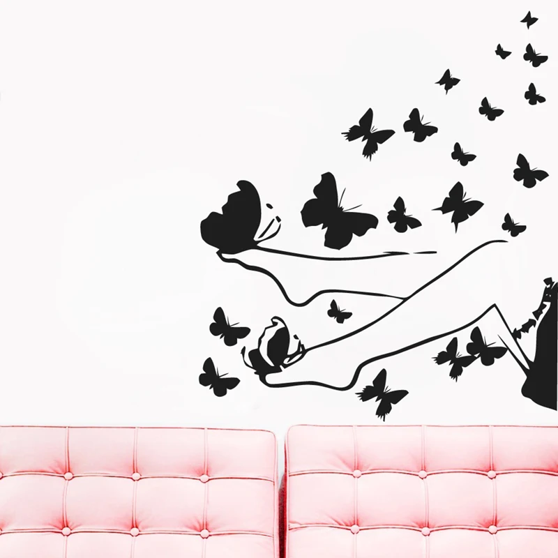 Женские ноги спа педикюр ногти салон красоты настенные наклейки виниловые