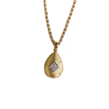 MADALENA SARARA 18K Gold Pendant Diamond Pave Setting Vintage Style Charm Women Necklace