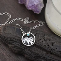mountain sunset turquoise necklace for women retro gothic necklaces punk choker collares para mujer jewelry accessories gifts