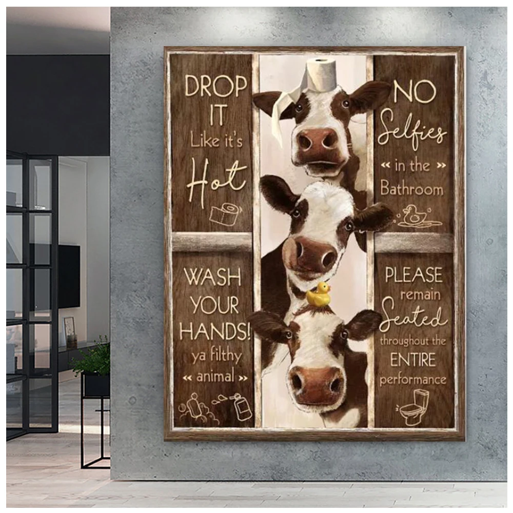 Искусство стен 5d алмазная живопись забавная картина для ванной комнаты животное