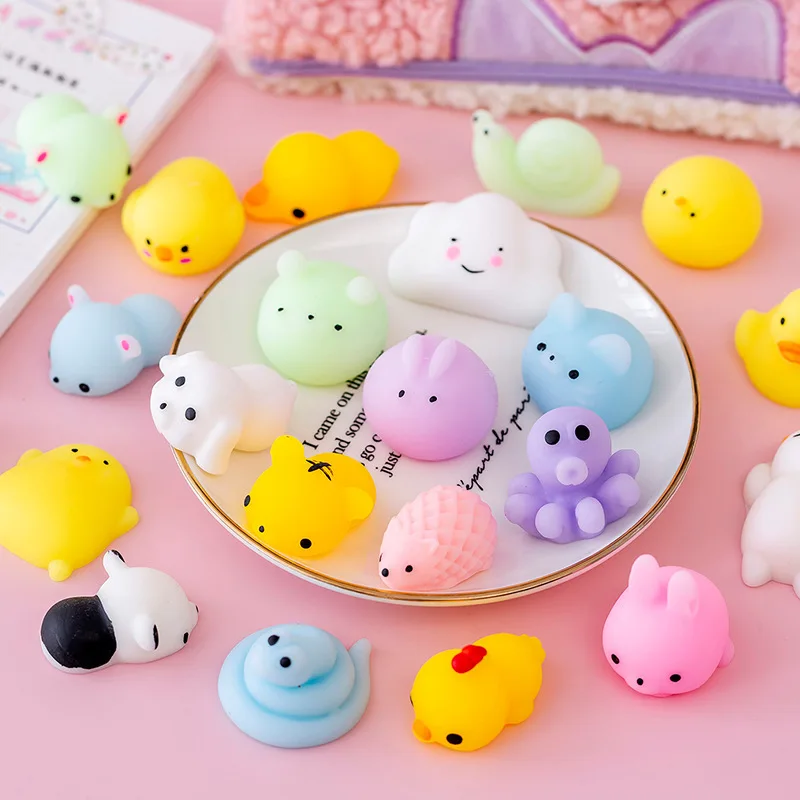 10PCS Kawaii Animal Dough Fidget Toy Pinch Ball Squishy Small Gift popit 3D Pinch Toys boy girl toy gift