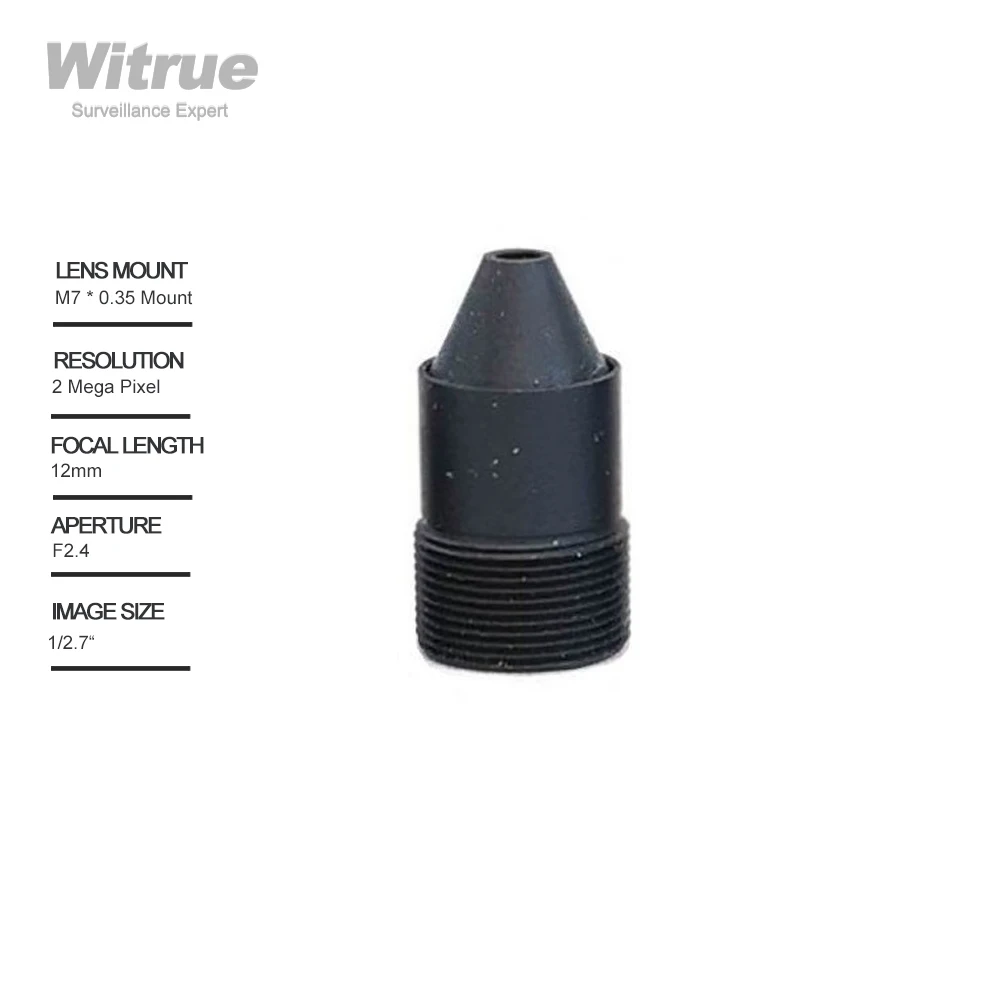 

Mini Camera Lens M7 X 0.35 Mount Focal Length 12MM HD 2MP 1080P Aperture F2.4 Format 1/2.7" for Survillance CCTV Cameras