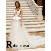 ruhair modern simple wedding dresses spaghetti straps advanced unique queen backless button personalised vestidos de novia
