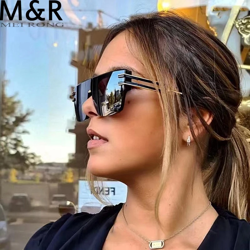 Модные квадратные солнцезащитные очки в металлической оправе для женщин