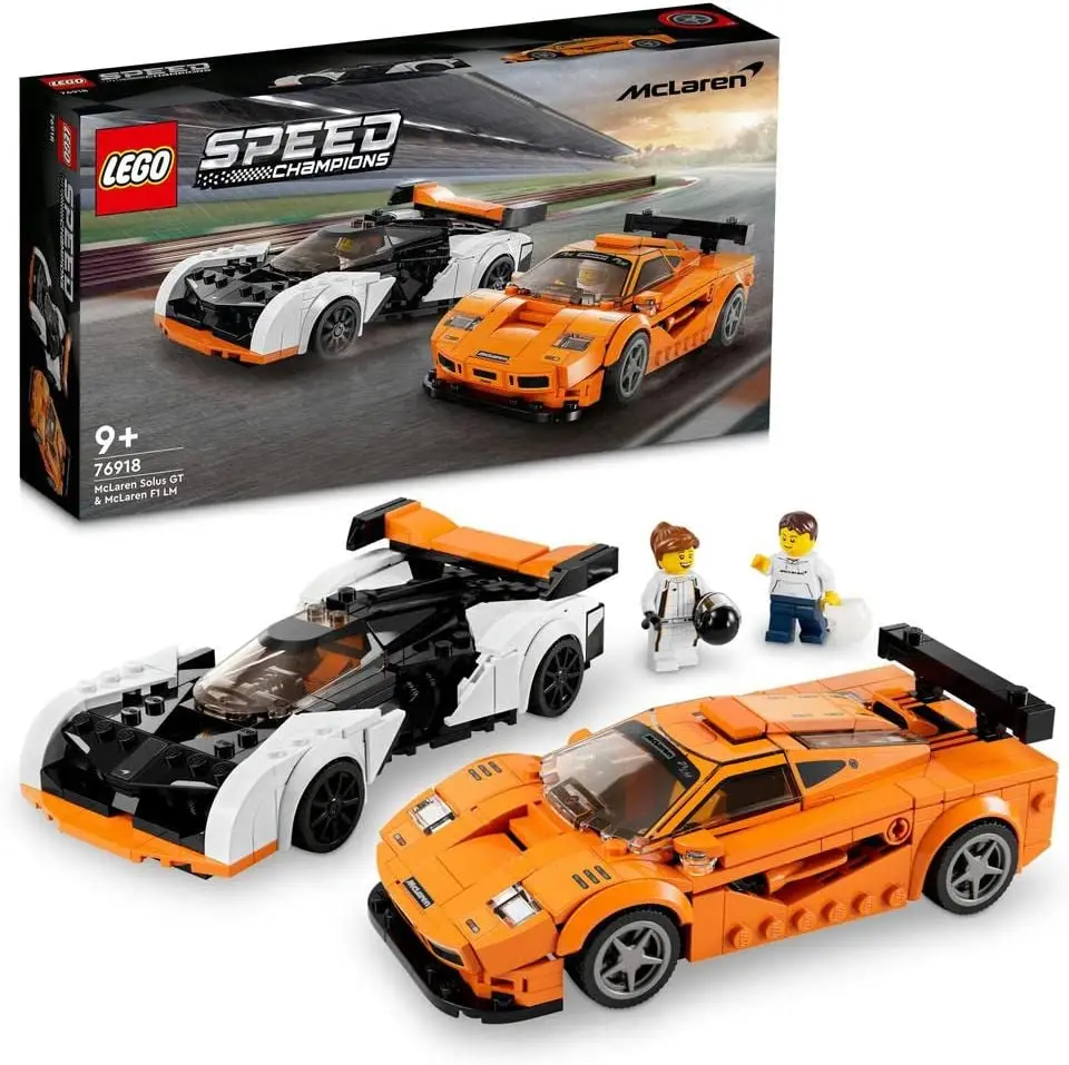 

LEGO 76918 скоростные чемпионы McLaren Solus GT & McLaren F1 LM, 2 знаковых гоночных автомобиля, набор для моделирования Hypercar
