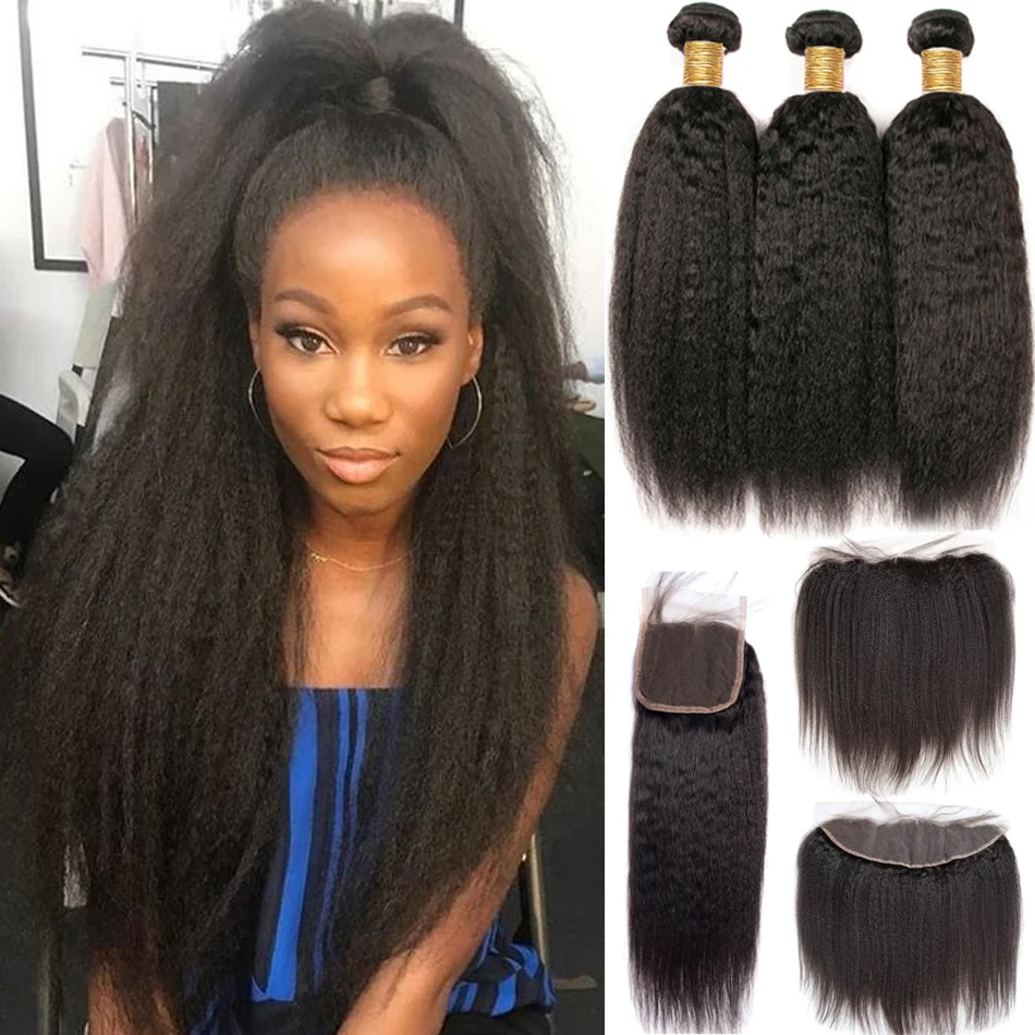 

Kinky Straight Indian Bundles Human Hair Raw 12A Frontals Virgin Unprocessed 3/4Bundles meche bresilienne cheveux humain tissage