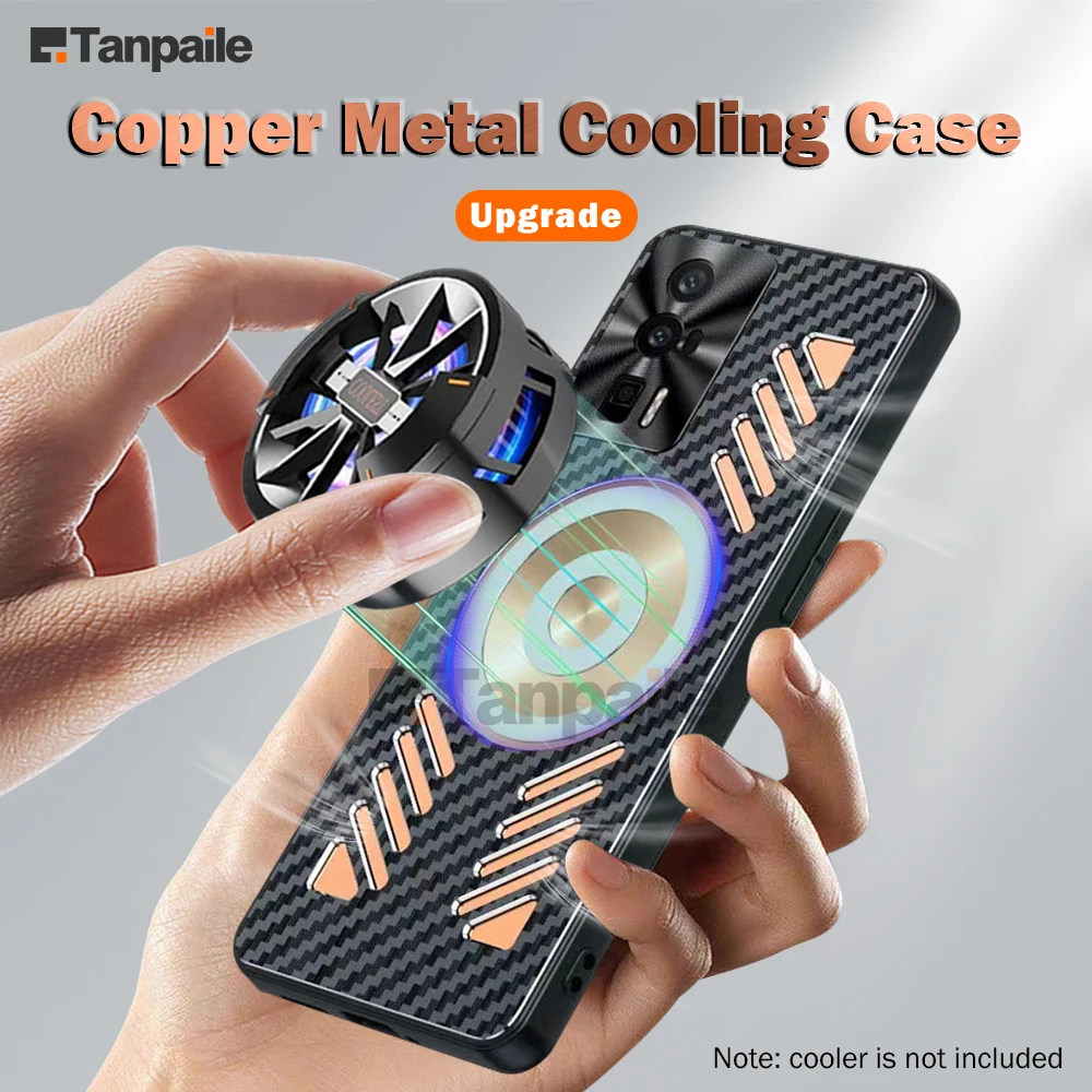 

Magnetic Cooling Phone Case For Xiaomi Redmi K60 Pro MI 13 Shockproof Copper Heat Dissipation Metal Back Cover