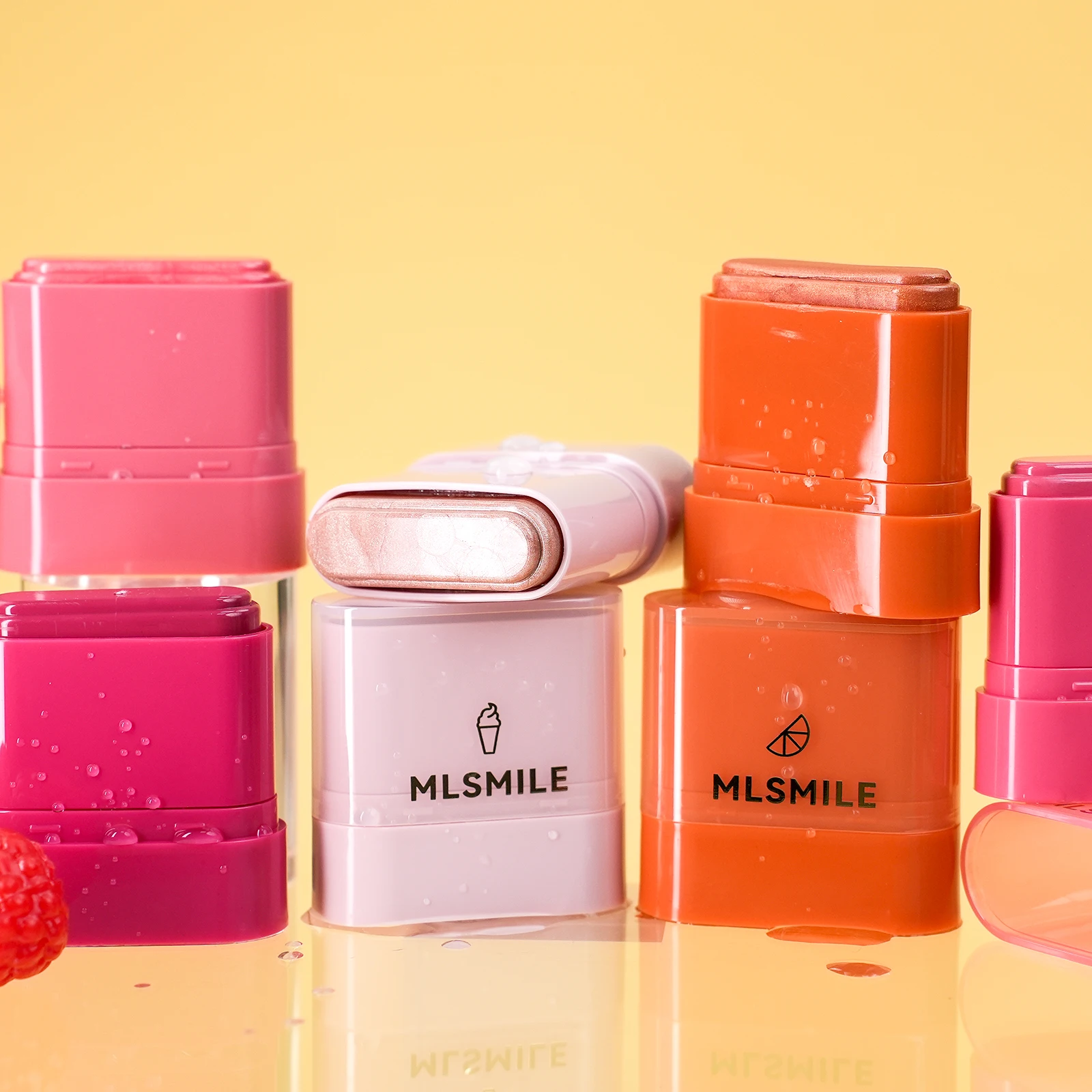 Фруктовые румяна и помада 2-в-1 в плоской тубе | Легко наносится цвет щек губ