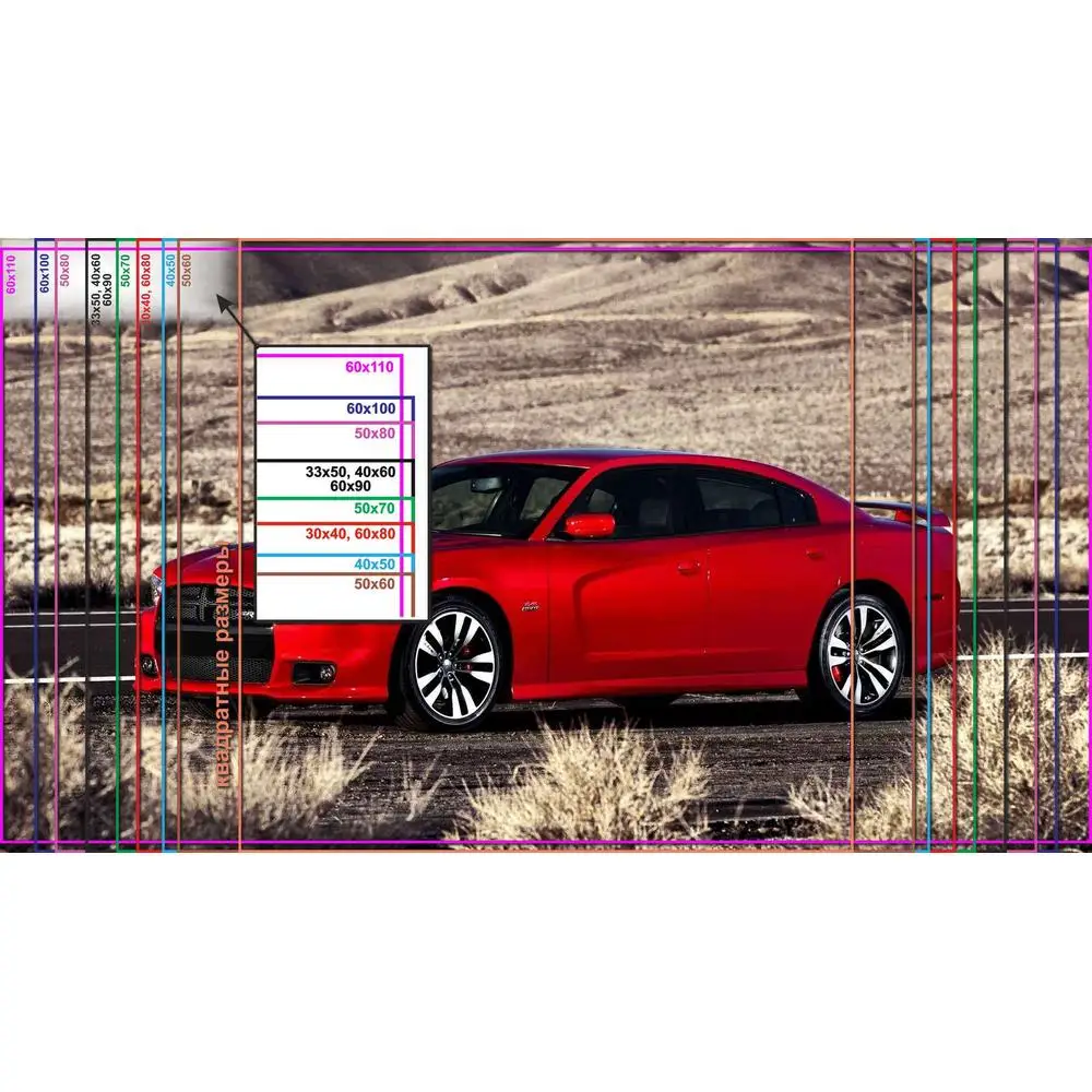 LinxOne постер "Авто машины мото транспорт вариант 853" на экокоже с алюм подвесом
