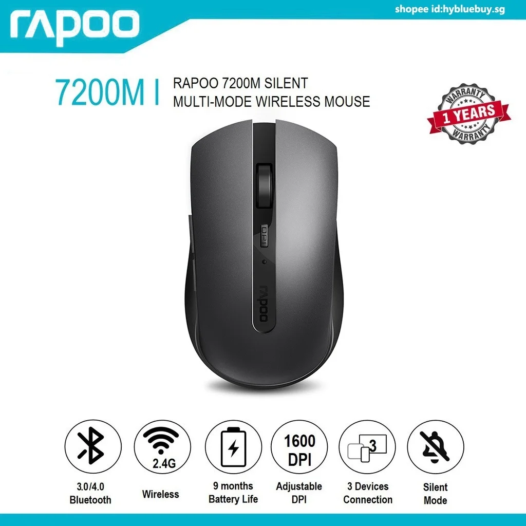 Мышь беспроводная Rapoo 7200 м 1600DPI Bluetooth 3 0/4 0 RF 2 4 ГГц | Компьютеры и офис
