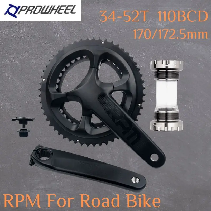 PROWHEEL RPM Road Bike Crank 110BCD 50/34T 52/36T 170/172.5MM 2x11S CrankSet BB BSA for Shimano R7000/R8000 Road Bike Crankset