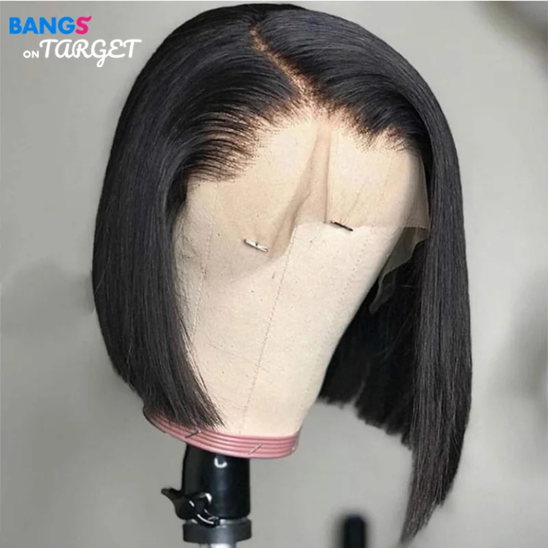 

5x1 Middle Part Brazilian Human Hair Lace Front Bob Wigs Short Human Hair Wigs Remy Hair For Black Women 150% Density Preplucked