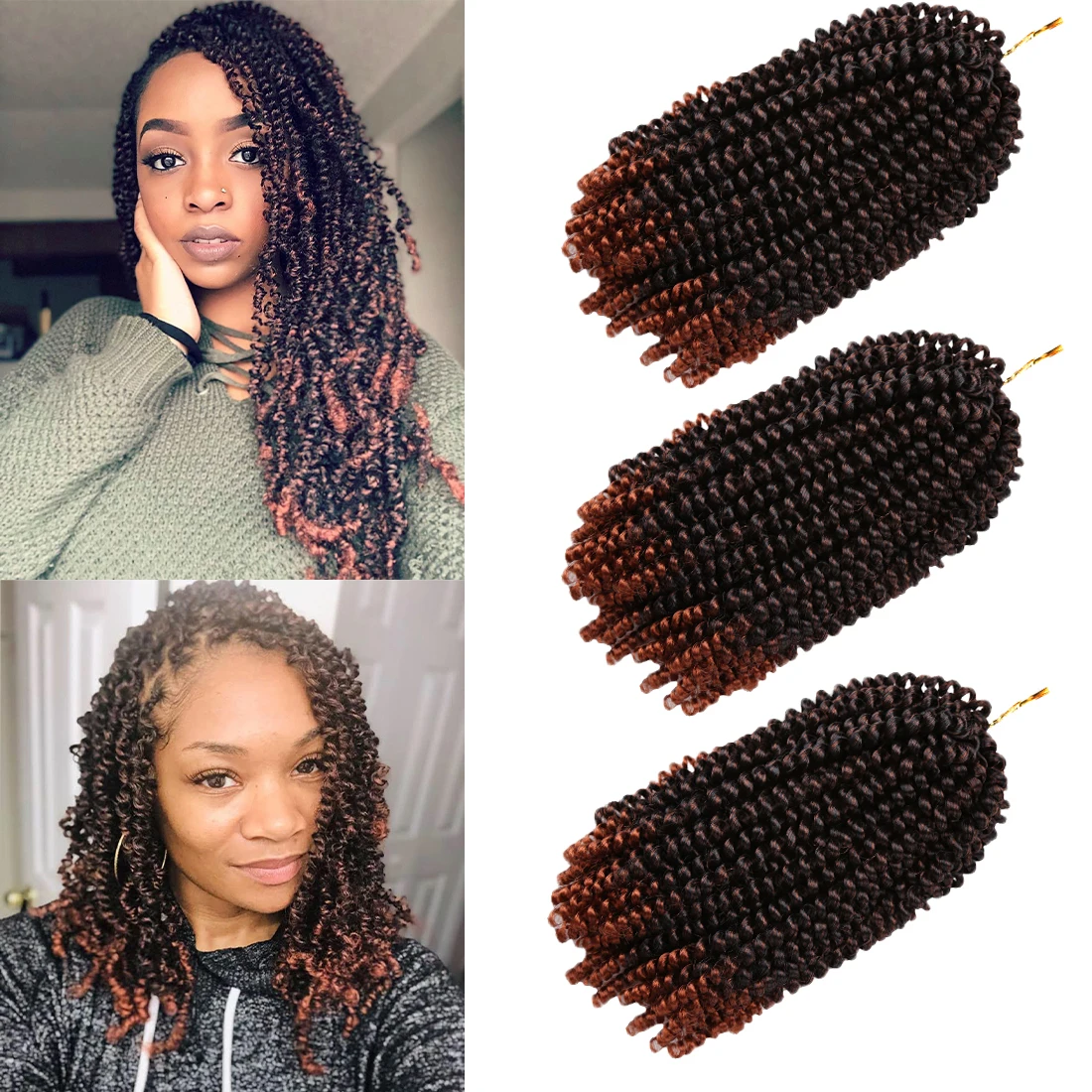 

Spring Twist Hair Afro Fluffy Pre-Looped Locs Braiding Hair Synthetic Soft Passion Twist Crochet Braid Hair Extensions for Women