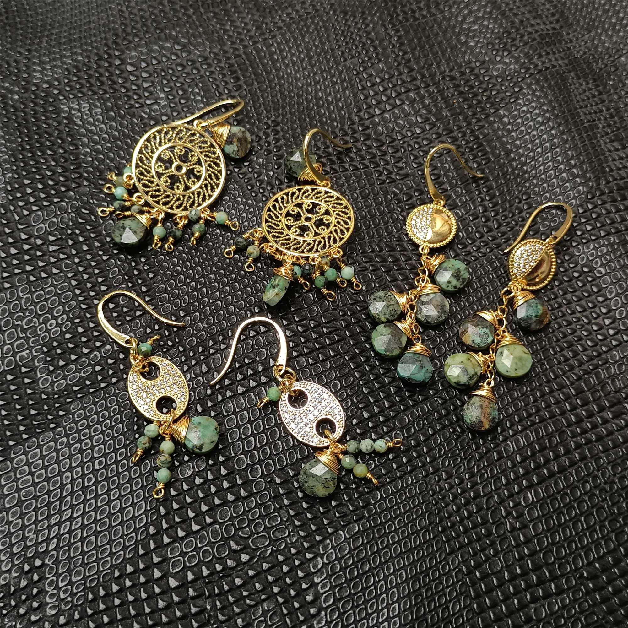 

Natural irregular gem handmade earrings Women's personality fashion, noble elegant temperament earrings jewelry
