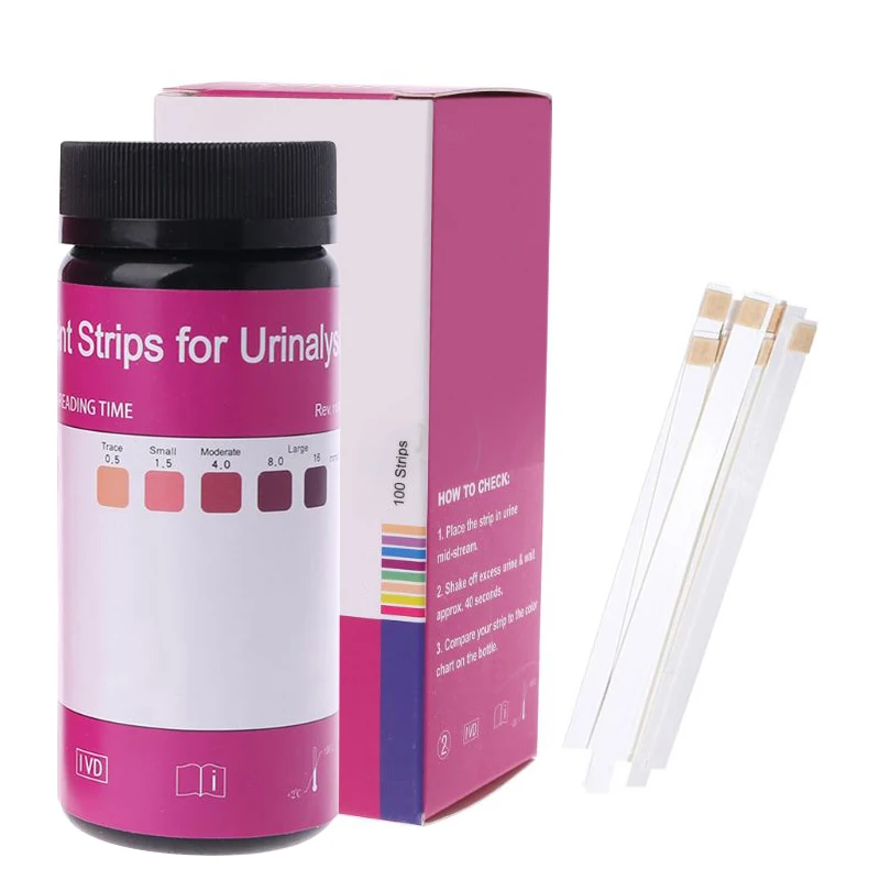 

100 Strips/Set Ketone Test Strips Urine Tester Reagent Strip Keto Diet Weight Loss Analysis