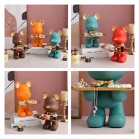 creative figurines home decor crafts small ornaments bear storage tray for baby birthday party gift living room desktop decor