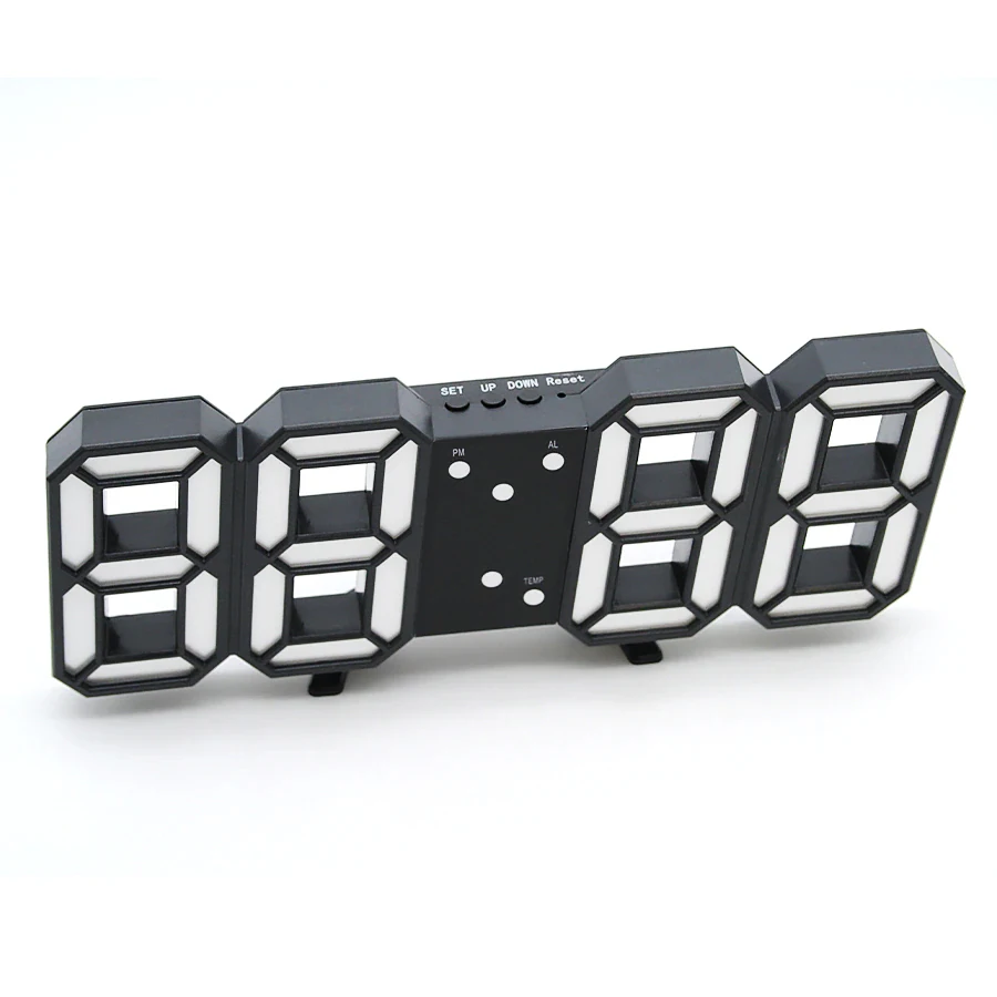 Часы электронные настольные настенные с термометром подсветкой от сети