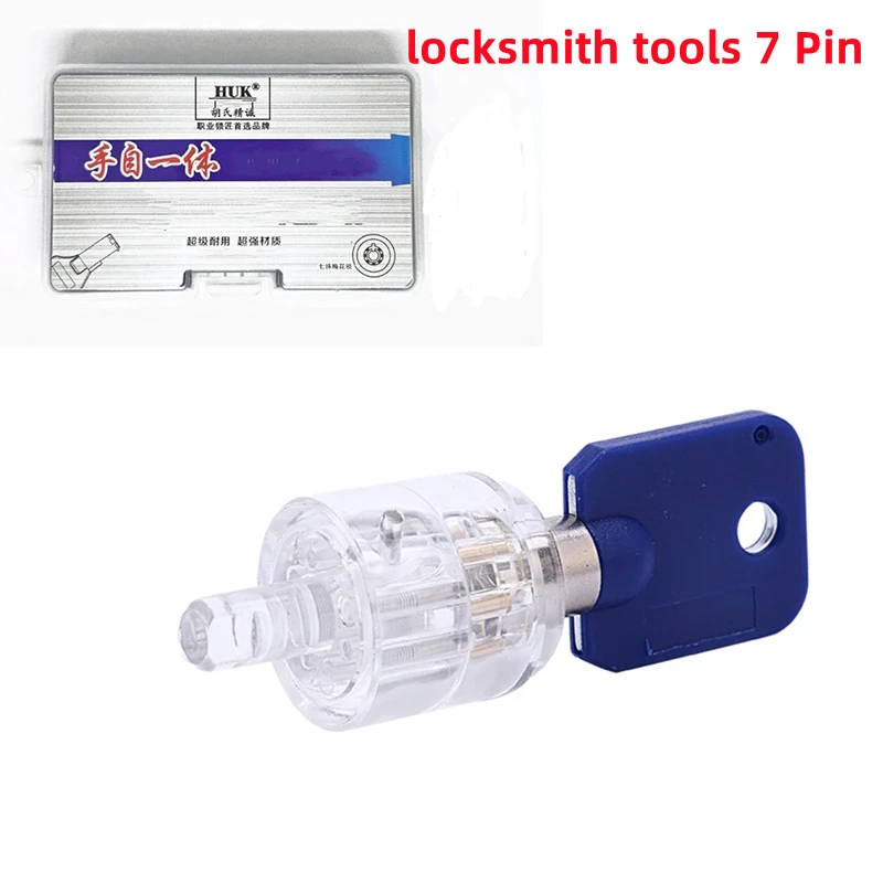 Professional locksmith tools 7 Pin Advanced 7.0mm 7.5mm 7.8mm Tubular lock pick tool with transparent Tubular lock for practice