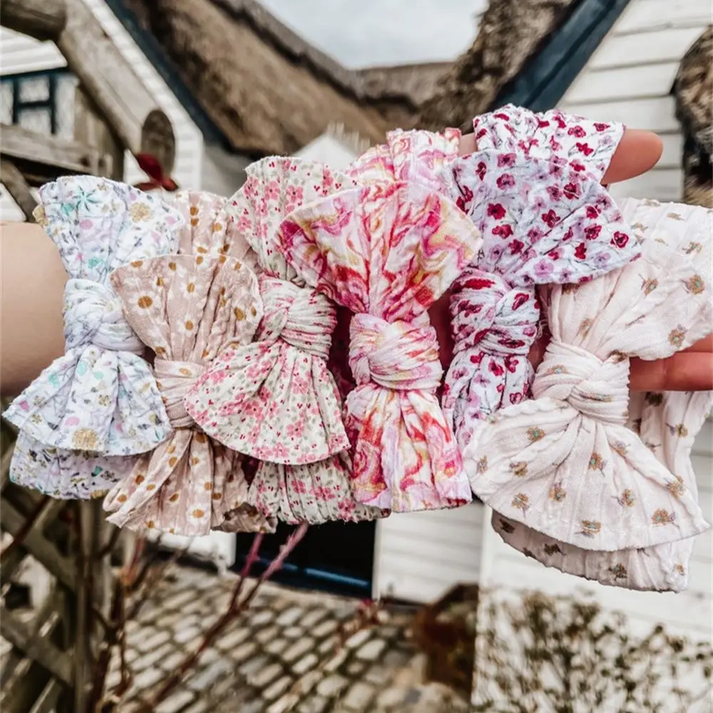 

Floral Baby Headband Gift for New Born Baby Girl Cable Knit Ribbed Knit Headband Stretchy Nylon Headband Baby Hair Accessories