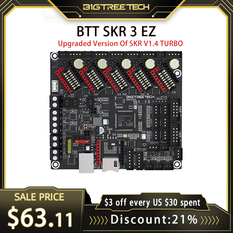 Bigtreetech Btt Skr ez 32 Bit Placa-mãe Ez2209 Ez5160pro Uart Driver Atualização Skr Skr V1.4turbo para Ender v2 Impressora 3d