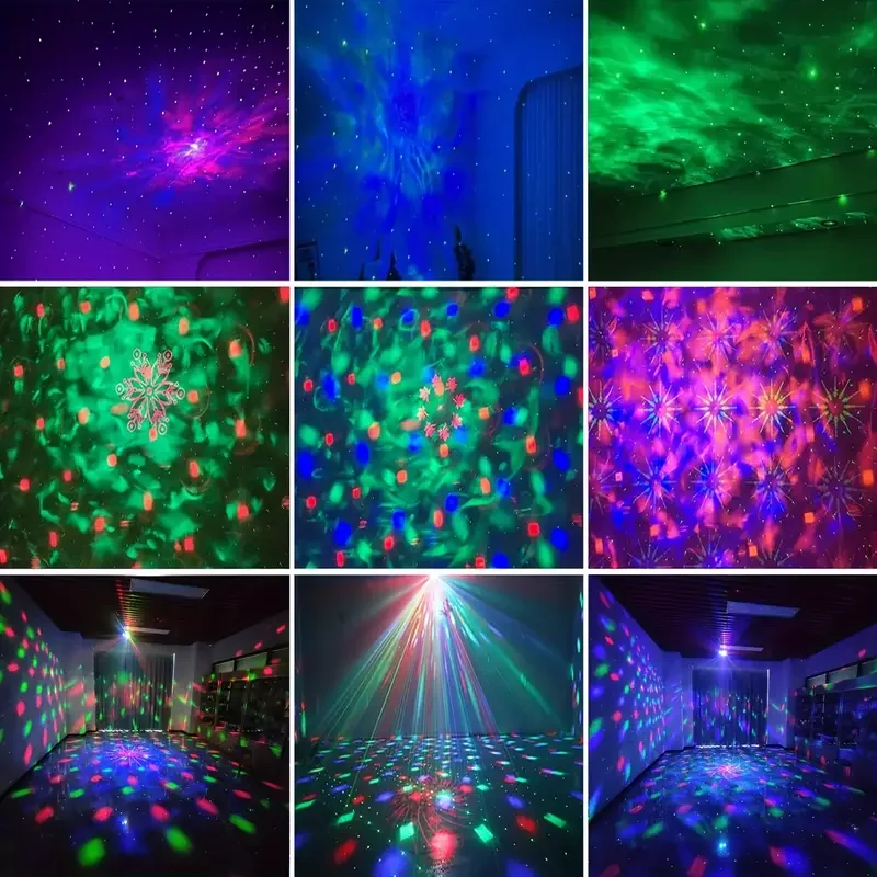 Фото Диско-шар, океанская звезда, проектор, вечерние огни, праздничная сцена, КТВ, рождественские украшения на Хэллоуин, освещение для вечеринки №4