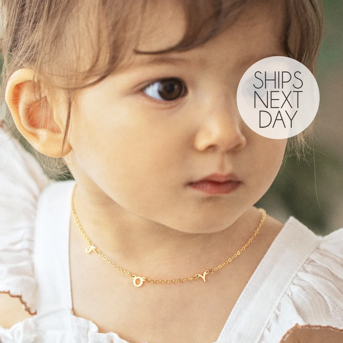 Подарочное ожерелье для маленьких девочек с буквенным именем ребенка