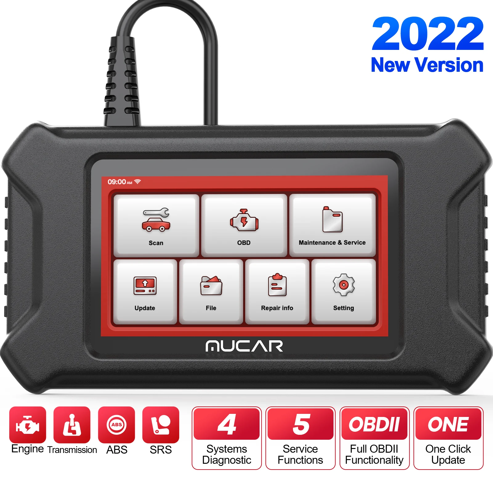 

Диагностический сканер MUCAR CS4 Obd2, бессрочный бесплатный автомобильный диагностический прибор, 5 сбросов, ABS/SRS/ECM/TCM, Wi-Fi тестер, Bluetooth