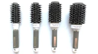 lhsuk 4 pieces professional hairdressing brush boar bristles and nylon nano ceramic enameled aluminum tube for salon
