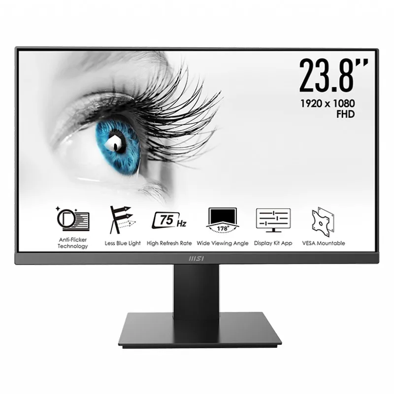 

ЖК-монитор MSI Pro MP241X, 24 дюйма, Full HD, 1920x1080 ва, 75 Гц, D-Sub, 8 мс, защита глаз от сисветильник света