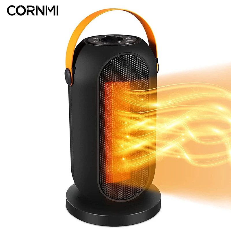 Cornmi Portable Space Heater Fan Safety Heating Stove Low Energy PTC Electric Heater Fan Warmer for Home Office Room Fast Heat