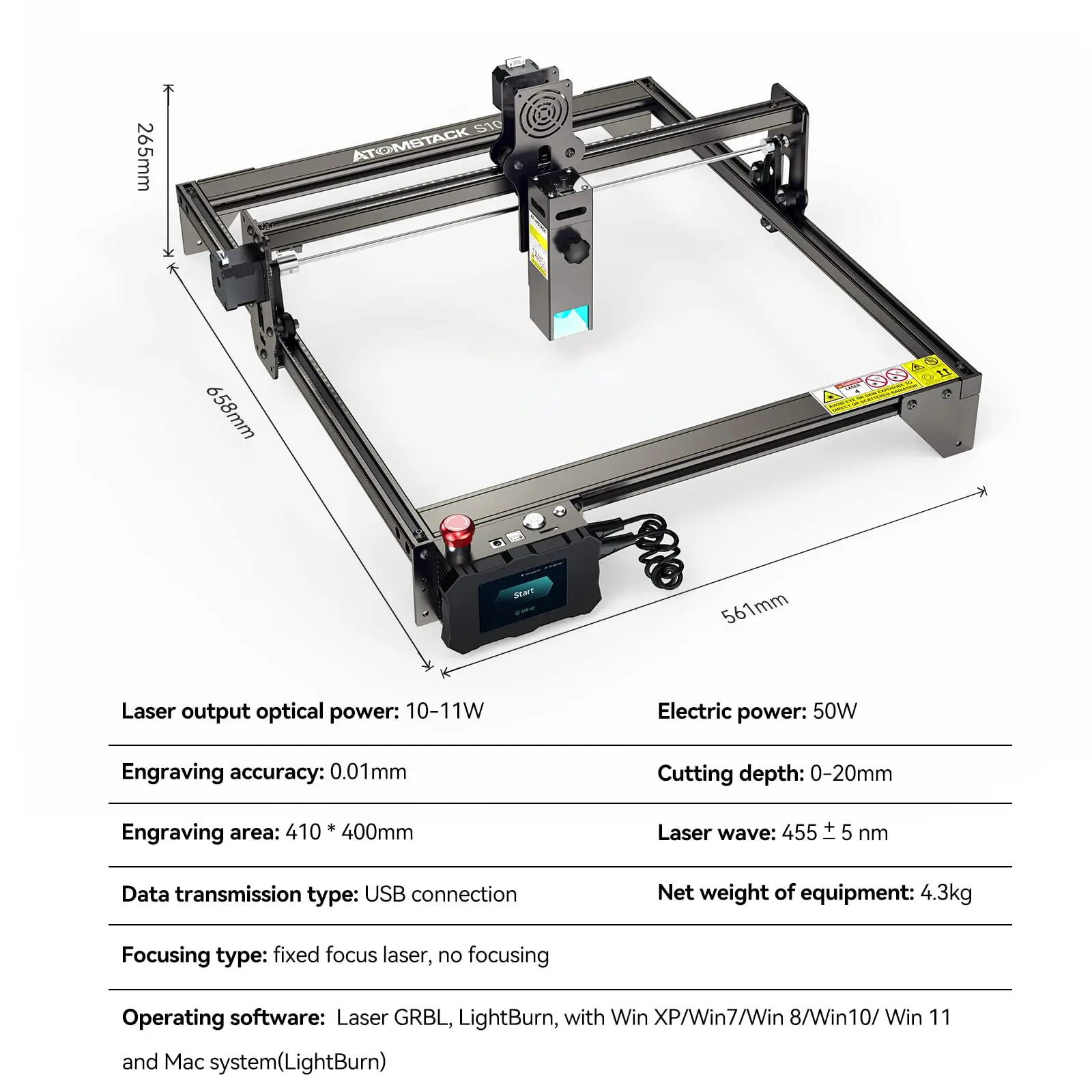 ATOMSTACK Laser Engraver S10 X7 A10 Pro 10W Output Power  Eye Protection Fixed-Focus CNC Laser DIY Machine for Engraving Cutting