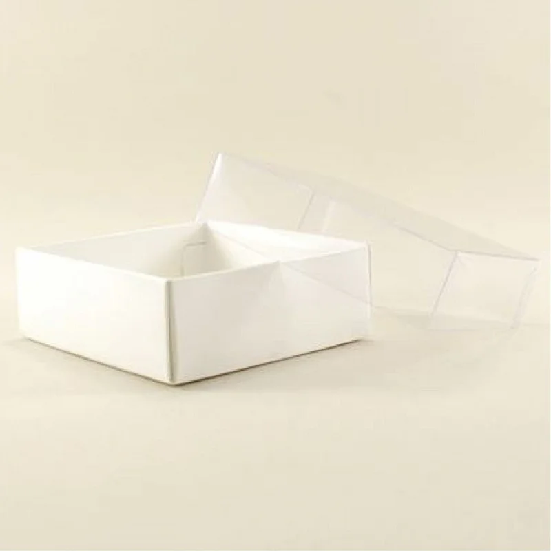 

White, kraft gift box with transparent lid Christmas Cookie Candy party wedding clothes packing carton DIY boxes (50 PCs)