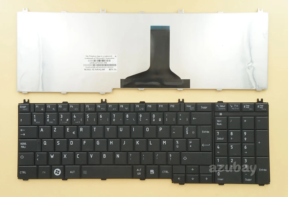Клавиатура FR для Toshiba 6037B0047813 9Z.N4WGV.00F 9Z.N4WSC.00F 9Z.N4WSQ.00F 9Z.N4WSU.00F AEBL6F00020-FR PK130CK1A08