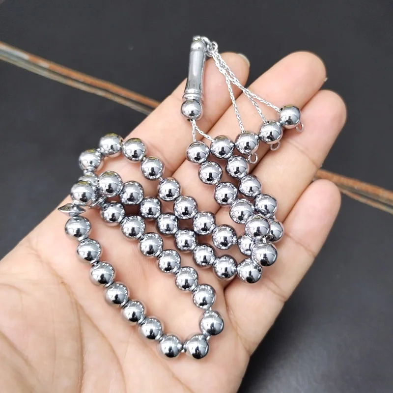 Фото Металлические бусины Tasbih 45, Тайваньская технология обработки, без выцветания, мусульманские бусины, браслет, Исламский подарок, четки №3