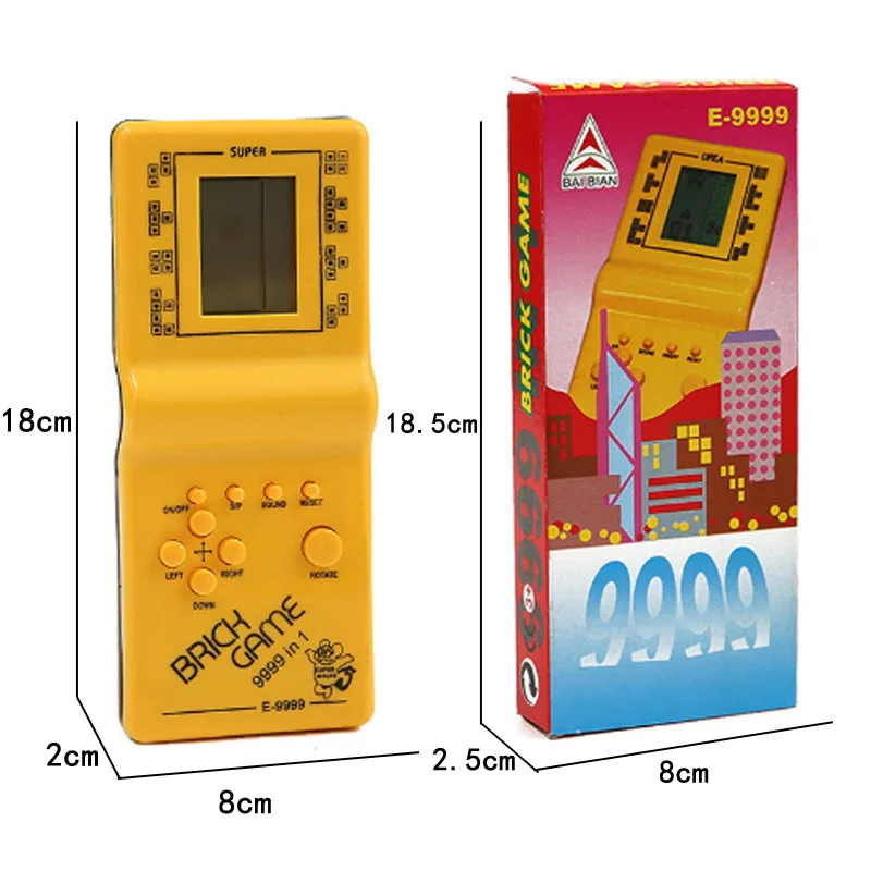 Классический Электронный тетрис игровая приставка E-9999 Зеленый Черный Синий